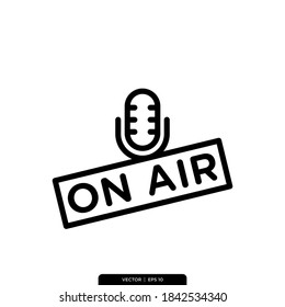 on air microphone icon vector logo template in trendy style
