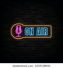 On Air Neon Signs Vector Design Template