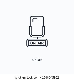 On air outline icon. Simple linear element illustration. Isolated line On air icon on white background. Thin stroke sign can be used for web, mobile and UI.