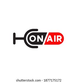 On Air Radio Logo Design Vector Template
