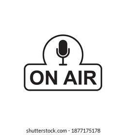 On air radio logo design vector template