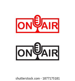 On air radio logo design vector template
