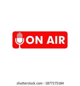 On air radio logo design vector template