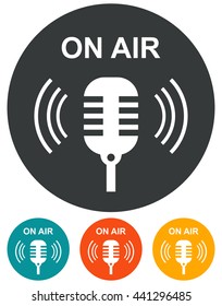 On air radio mic microphone vector icon