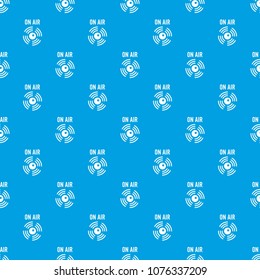 On air radio pattern vector seamless blue repeat for any use