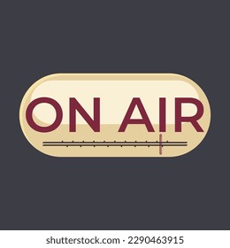 On Air radio sign and scale on dark background