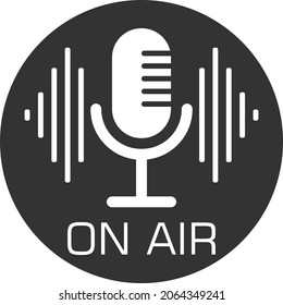 On Air sign, emblem, logo. Live stream symbol. Vector illustration. Vector illustration