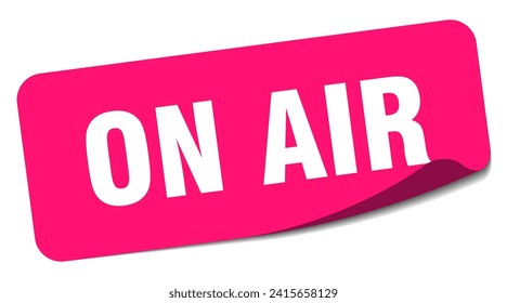 on air sticker. on air rectangular label isolated on white background