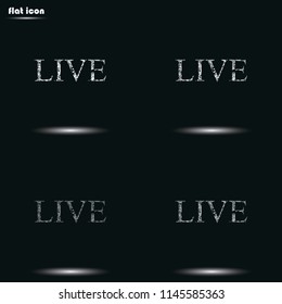 On air stream flat grayscale vector icon. Live stamp sign.