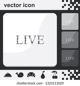 On air stream flat set of buttons vector icon. Live stamp sign.