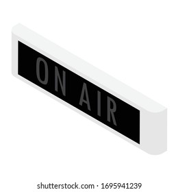 On air warning sign isometric view isolated on white background vector