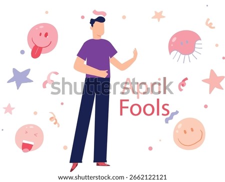 On April Fool's Day, a mischievous boy revels in pranks and laughter, joyfully executing clever tricks on friends and family, relishing every moment of playful antics and contagious amusement.