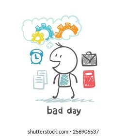 on a bad day at the person a lot of work illustration