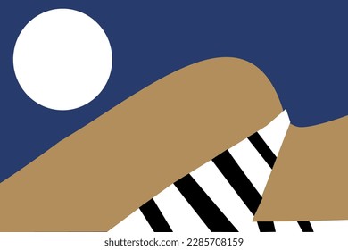 On the beach. stylish abstract vector artwork. printable illustration for your exclusive design, editing and decoration