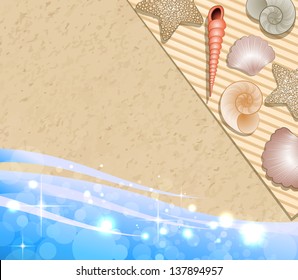 On the beach, vector illustration