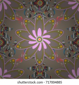 On beige, neutral and gray colors. A pattern of beige, neutral and gray daisies on a beige, neutral and gray colors. Vector illustration.
