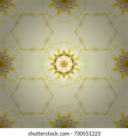 On beige, yellow and neutral colors. A pattern of beige, yellow and neutral daisies on a beige, yellow and neutral colors. Vector illustration.