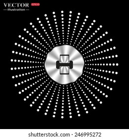 On a black background circle of metal. printer , vector illustration, EPS 10