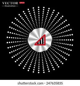 On a black background circle of metal. no signal