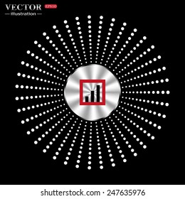 On a black background circle of metal. no signal