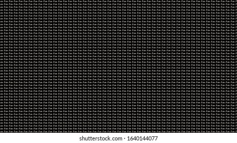 On a black background, horizontal, vertical trapezoids create the appearance of a silver mesh.