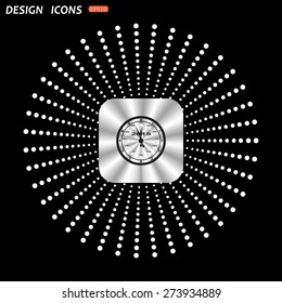 On a black background metallic square with rounded corners. Calendar 2015  stylized clock with figures for the calendar business wall. icon. vector design