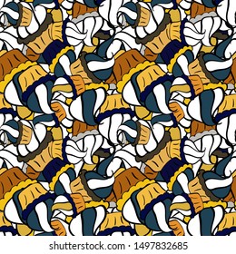 On black, yellow and white. Cakes seamless pattern collection. Vector illustration. Of different types of beautiful modern cakes, such as chocolate cake.