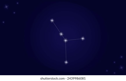 On a blue background, the constellation Cancer with shining stars. Vector illustration EPS10.