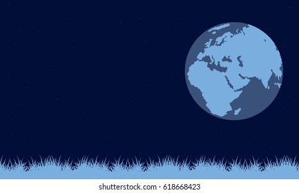 On blue background earth day
