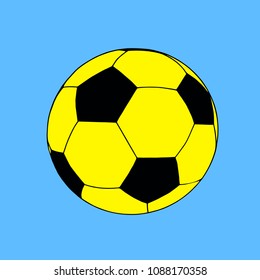 On blue background, the soccer ball. The Vector.