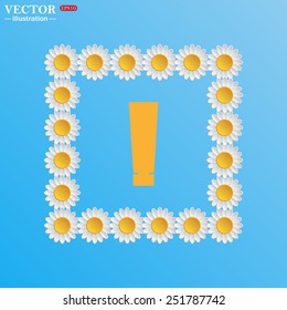 On a blue background with white daisies. tube for cream or another cosmetic remedy , vector illustration, EPS 10