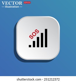 On a blue background white square with rounded corners. no signal