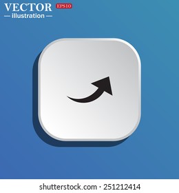 On a blue background white square with rounded corners. arrow indicates the direction, vector illustration, EPS 10