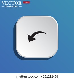 On a blue background white square with rounded corners. arrow indicates the direction, vector illustration, EPS 10