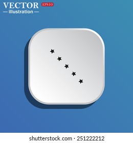 On a blue background white square with rounded corners. stars, vector illustration, EPS 10