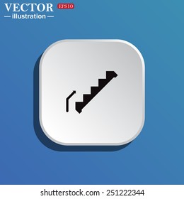 On a blue background white square with rounded corners. staircase, vector illustration, EPS 10