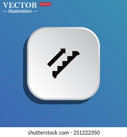 On a blue background white square with rounded corners. staircase, vector illustration, EPS 10