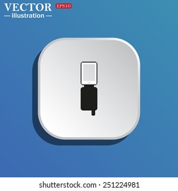 On a blue background white square with rounded corners. Case for phone , vector illustration, EPS 10