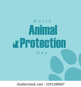 On Blue Background World Animal Protection Day Text.