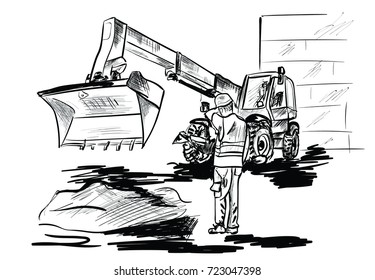 on the building site