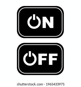 on of button black icon in flat style isolated. Power Vector Symbol illustration.