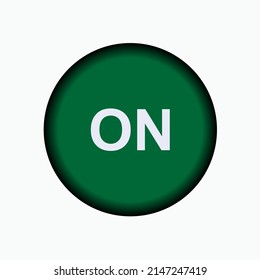 ON Button Icon. Switch, Starter Tool Symbol - Vector.