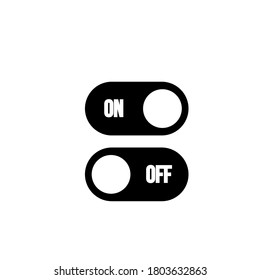 on and of button symbol flat black icon vector illustration