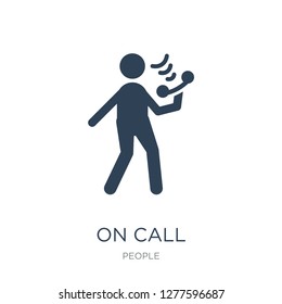 on call icon vector on white background, on call trendy filled icons from People collection, on call vector illustration