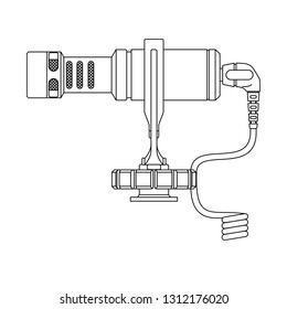 On camera video microphone with coiled cable