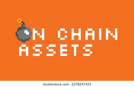 En la tipografía de píxeles de activos de cadena con icono de bomba