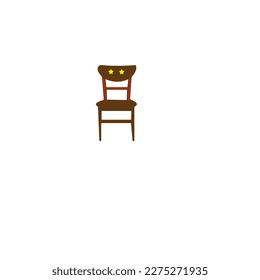 on a chair in front of his table thin line icon for web and mobile minimalistic flat design. Vector white icon inside the  circle . Flat icon of office chair.