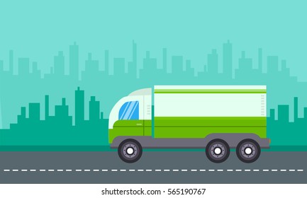 On city backgrounds delivery truck landscape collection