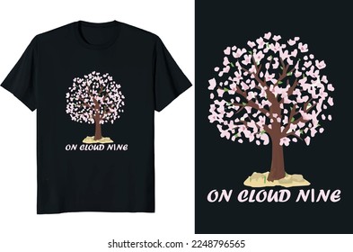 Auf Cloud Nine T-Shirt-Design, Vektorgrafik