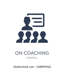 on coaching icon. Trendy flat vector on coaching icon on white background from General collection, vector illustration can be use for web and mobile, eps10